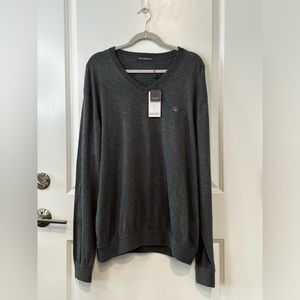 Alashan Mens Sweater HCC Hershey Country Club Gray V Neck XXL Cotton Cashmere